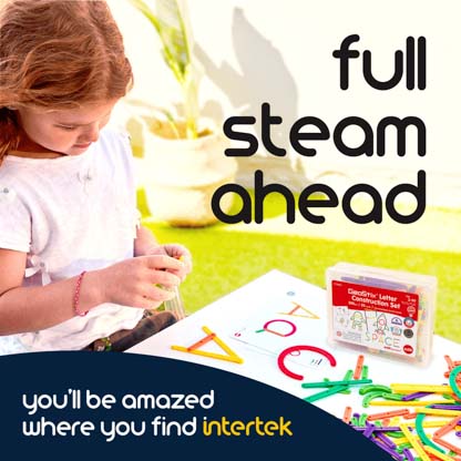 A young girl interacting with an educational tool