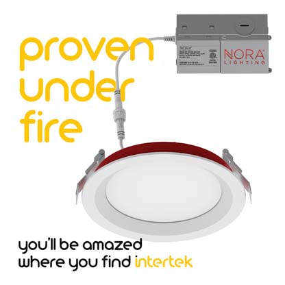A recessed ceiling light assembly from Nora Lighting